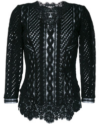 Черная кружевная блузка от Ermanno Scervino
