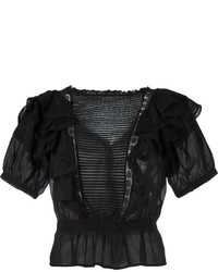 Черная кружевная блузка от Etoile Isabel Marant