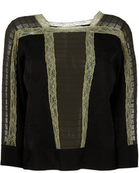 Черная кружевная блузка от Etro