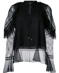 Черная кружевная блузка от Just Cavalli