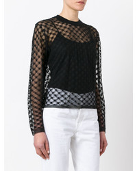 Черная кружевная блузка от Carven