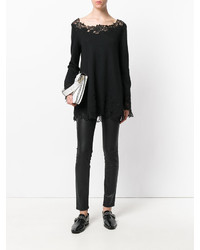 Черная кружевная блузка от Ermanno Scervino