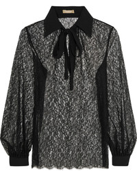 Черная кружевная блузка от Michael Kors