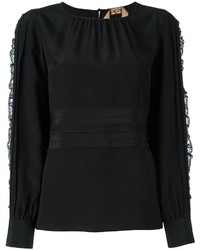 Черная кружевная блузка от No.21