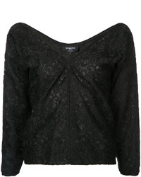 Черная кружевная блузка от Rochas