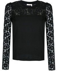 Черная кружевная блузка от See by Chloe