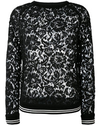 Черная кружевная блузка от Valentino