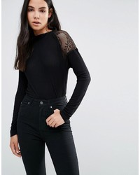 Черная кружевная блузка от Vero Moda