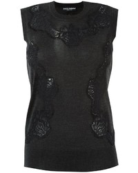 Черная кружевная вязаная блузка от Dolce & Gabbana