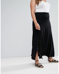 Черная кружевная длинная юбка с люверсами от Asos