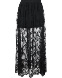 Черная кружевная длинная юбка от Elie Saab