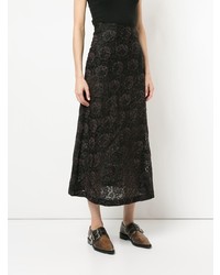 Черная кружевная длинная юбка от Comme Des Garçons Vintage
