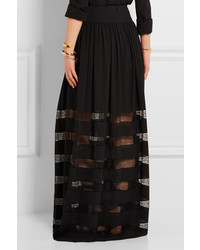 Черная кружевная длинная юбка от Michael Kors