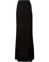 Черная кружевная длинная юбка от Roberto Cavalli