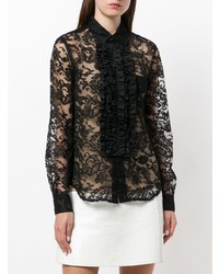 Женская черная кружевная классическая рубашка от Comme des Garcons