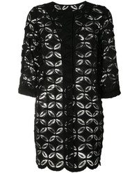 Женская черная кружевная куртка с цветочным принтом от D-Exterior