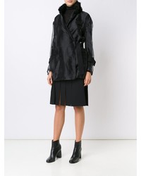 Женская черная кружевная куртка от Sacai