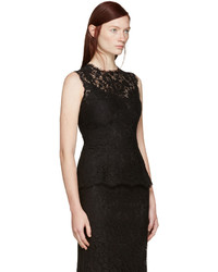 Женская черная кружевная майка от Dolce & Gabbana