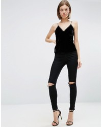 Женская черная кружевная майка от Daisy Street