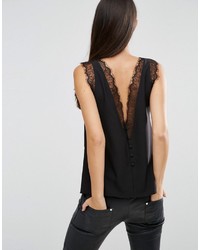 Женская черная кружевная майка от Asos
