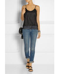 Женская черная кружевная майка от Clu