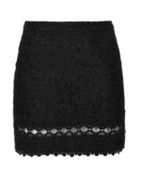 Черная кружевная мини-юбка