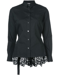 Женская черная кружевная рубашка от Sacai