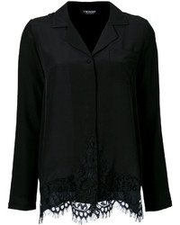 Женская черная кружевная рубашка от Twin-Set