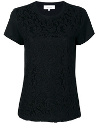 Женская черная кружевная футболка от Carven
