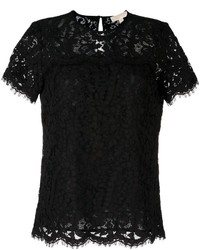 Женская черная кружевная футболка от MICHAEL Michael Kors