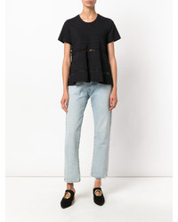 Женская черная кружевная футболка от No.21