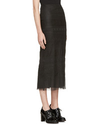 Черная кружевная юбка-карандаш от Valentino