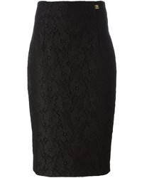 Черная кружевная юбка-карандаш от Class Roberto Cavalli