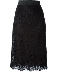 Черная кружевная юбка-карандаш от Dolce & Gabbana