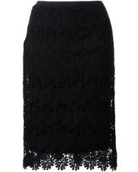 Черная кружевная юбка-карандаш от Muveil