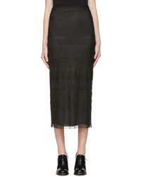 Черная кружевная юбка-карандаш от Valentino