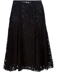 Черная кружевная юбка-миди со складками от MICHAEL Michael Kors