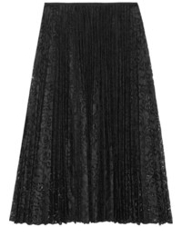 Черная кружевная юбка-миди со складками от Theory