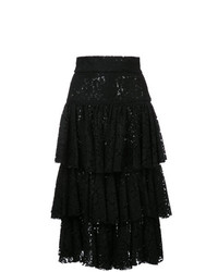 Черная кружевная юбка-миди от Bambah