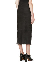 Черная кружевная юбка-миди от Valentino