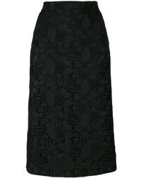Черная кружевная юбка с вышивкой от No.21