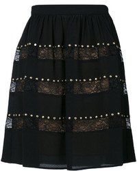 Черная кружевная юбка с шипами от MICHAEL Michael Kors