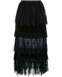 Черная кружевная юбка со складками от Ermanno Scervino