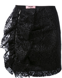Черная кружевная юбка от MSGM