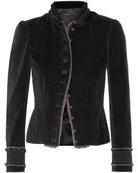 Женская черная куртка c бахромой от Marc Jacobs