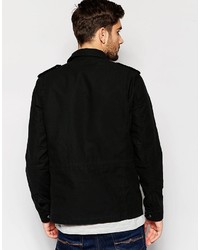 Мужская черная куртка в стиле милитари от Asos