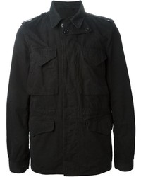 Мужская черная куртка в стиле милитари от Aspesi