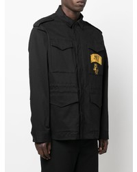 Мужская черная куртка в стиле милитари от Moschino
