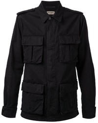 Мужская черная куртка в стиле милитари от Saint Laurent