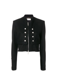 Черная куртка в стиле милитари от Saint Laurent
